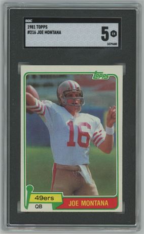1981 Topps #216 Joe Montana RC SGC 5 EX