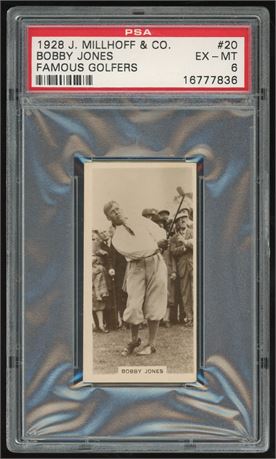 1928 J Milhoff & Co Famous Golfers Bobby Jones PSA 6 EXMT