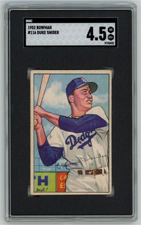 1952 Bowman #116 Duke Snider SGC 4.5 VGEX+