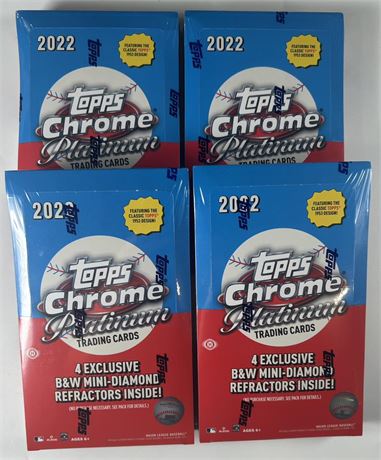 2022 Topps Chrome Platinum Baseball Hobby Lite Factory-Sealed Lot (4)