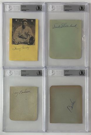 Album Page Auto Lot (4) w/ Hank Gowdy, Bill Veeck + More, BGS Authentic Autos