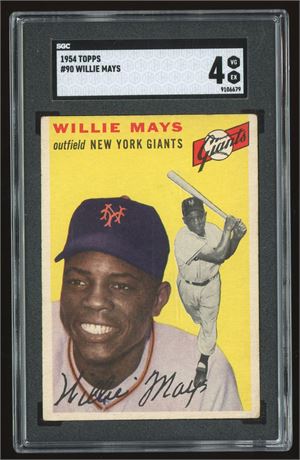 1954 Topps #90 Willie Mays SGC 4 VGEX Amazing Centering!