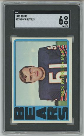 1972 Topps #170 Dick Butkus SGC 6 EXMT