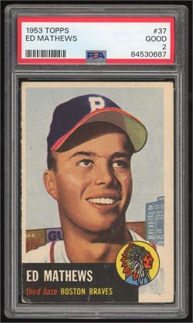 1953 Topps #37 Ed Matthews PSA 2 GOOD Looks nicer