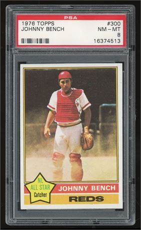 1976 Topps #300 Johnny Bench PSA 8 NMMT