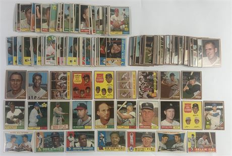 1960-1962 Topps Baseball Starter Lot (180) Loaded with Stars Low Grade to VG