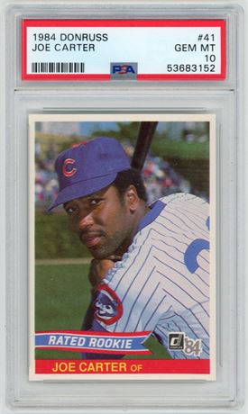 1984 Donruss #41 Joe Carter RC PSA 10 GEM MINT