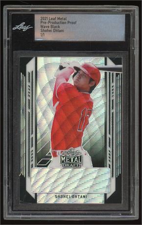 2021 Leaf Metal Pre-Production Proof Wave Black Shohei Ohtani 1/1