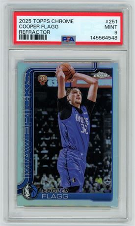 2025 Topps Chrome #251 Cooper Flagg RC Refractor PSA 9 MINT