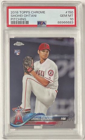 2018 Topps Chrome #150 Shohei Ohtani RC Pitching PSA 10 GEM MINT