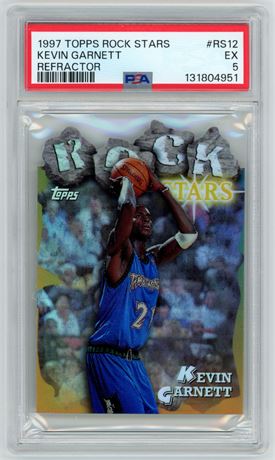 1997 Topps Rock Stars Kevin Garnett Refractor PSA 5 EX