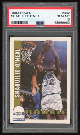 1992 Hoops #442 Shaquille O'Neal RC PSA 10 GEM MINT