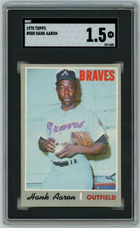1970 Topps #500 Hank Aaron SGC 1.5 FAIR