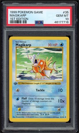 1999 Pokemon Game #35 Magikarp 1st Edition PSA 10