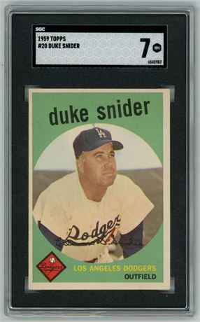 1959 Topps #20 Duke Snider SGC 7 NM