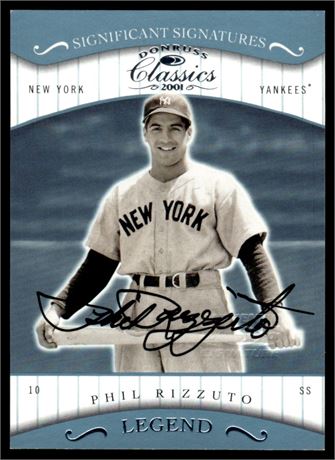 2001 Donruss Classics #200 Significant Signatures Phil Rizzuto On Card Auto