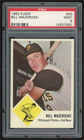 1963 Fleer #59 Bill Mazeroski PSA 9 MINT Only 2 Higher
