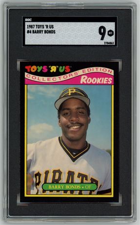 1987 Toys 'R Us #4 Barry Bonds RC SGC 9 MINT