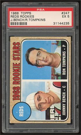 1968 Topps #247 Johnny Bench RC PSA 5 EX Nicely Centered