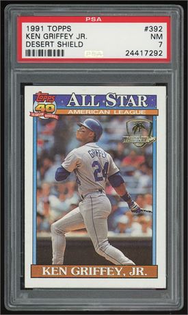1991 Topps Desert Shield #392 Ken Griffey Jr PSA 7 NM