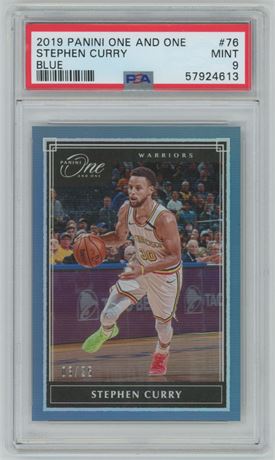 2019 Panini One and One Blue Step Curry 03/25 PSA 9 MINT