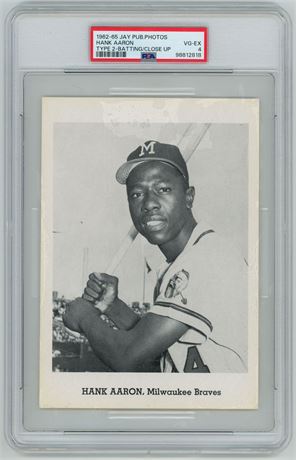 1962-65 Jay Publishing Photos Hank Aaron Type 2 Batting Close Up PSA 4 VGEX