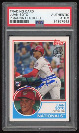 2018 Topps 35th Juan Soto RC PSA DNA Certified Authentic Auto