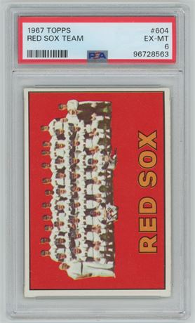 1967 Topps #604 Red Sox Team Hi # PSA 6 EXMT