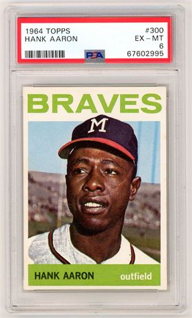1964 Topps #300 Hank Aaron PSA 6 EXMT