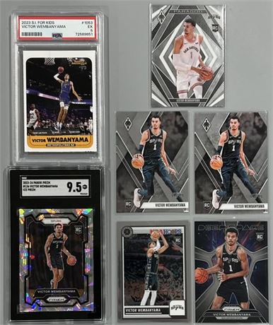 2023 Panini/SI Victor Wembanyama Rookie Lot w/ Cracked Ice SGC 9.5 (7)