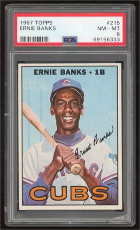 1967 Topps #215 Ernie Banks PSA 8 NMMT (READ)