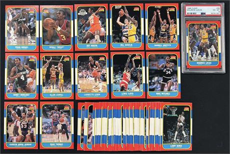 1986 Fleer Basketball Lot (58) EX-EXMT Kareem VG, Thomas Low Grade