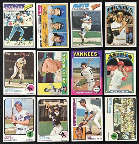 Vintage Star Lot VGEX Average Condition w/ Mays/Aaron/Munson