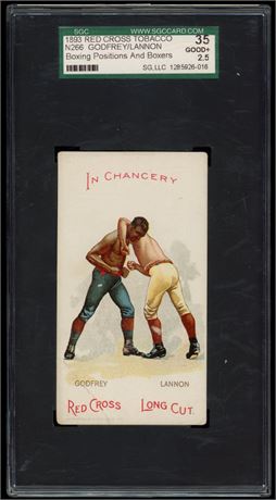 1893 Red Cross Tobacco N266 Godfrey/Lennon Boxing Positions And Boxers SGC 2.5