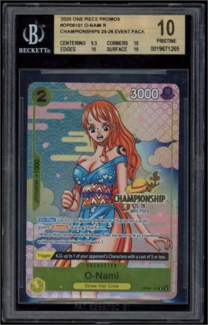 2025 One Piece Promos O-Namo R Championship 25-26 Event Pack BGS 10