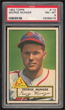 1952 Topps #115 George Munger PSA 8 NMMT Only 8 Higher