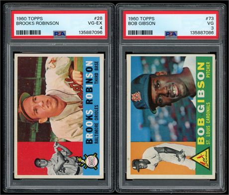 1960 Topps Gibson/Brooks Robinson PSA Graded Lot (2) VG to VGEX