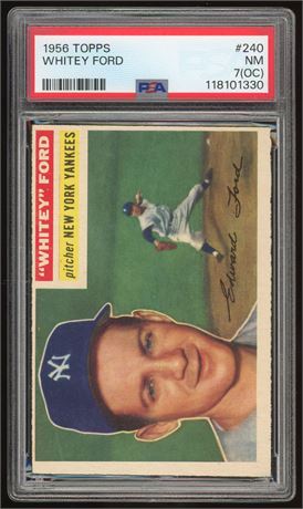 1956 Topps #240 Whitey Ford PSA 7 (OC) NM
