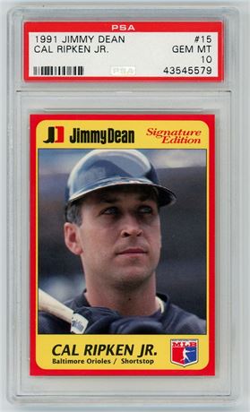 1991 Jimmy Dean #15 Cal Ripken Jr PSA 10 GEM MINT Pop 12