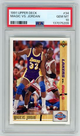 1991 Upper Deck #34 Magic vs Jordan PSA 10 GEM MINT
