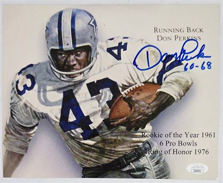 Don Perkins Signed 8x10 Photo JSA