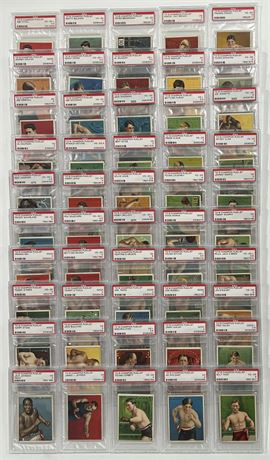 1911 T219 American Champion Pugilists Complete PSA Graded Set (1-50) VG AVG