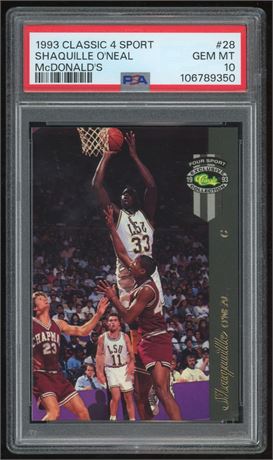 1993 Classic 4 Sport Shaquille O'Neal RC McDonald's PSA 10 GEM MINT