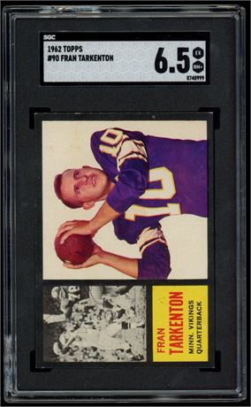 1962 Topps #90 Fran Tarkenton RC SGC 6.5 Well Centered