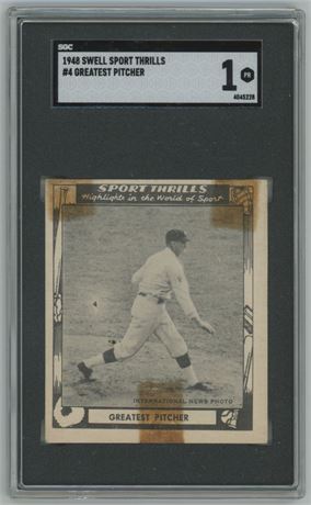 1948 Swell Sport Thrills #4 Greatest Pitcher Walter Johnson SGC 1 POOR
