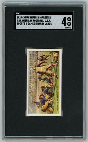 1929 Churchman's #24 American Football USA Sports & Games In Many Lands SGC 4