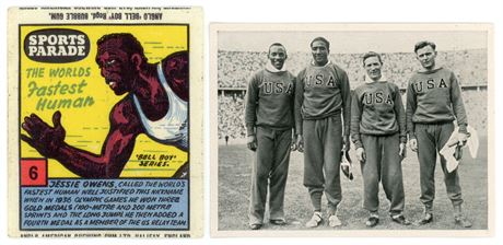 1936 Pet Cremer/Sports Parade Jesse Owens Olympia 1936 Raw Lot (2) GOOD