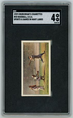 1929 Churchman's #25 Babe Ruth Baseball SGC 4 VGEX w/ Complete Set (1- 25)