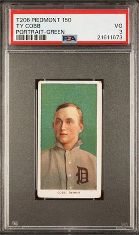 1909-11 T206 Piedmont Ty Cobb Green Portrait PSA 3