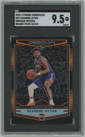 2018 Panini Chronicles #574 Deandre Ayton Orange Prizm 10/149 SGC 9.5 MINT+